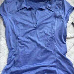 Athleta Blue Fitted Polo Top